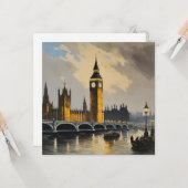 ヴィンテージスタイルロンドントラベルビッグベン議会 カード (正面/裏面インサイチュ)