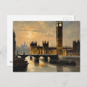 ヴィンテージスタイルロンドントラベルビッグベン議会 ポストカード (正面/裏面)