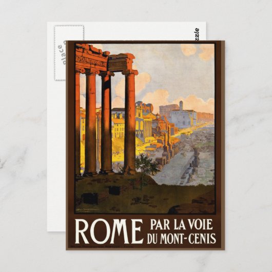 ヴィンテージスタイルローマ、イタリア写真旅行はがき ポストカード (正面/裏面)