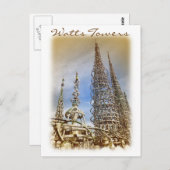 ヴィンテージスタイルワット塔はがき! ポストカード (正面/裏面)