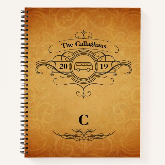 ヴィンテージスタイルヴァントラベルジャーナル ノートブック (正面)