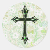 ヴィンテージスタイル信仰の十字架 ラウンドシール (正面)