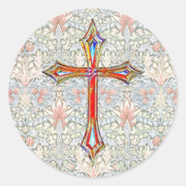 ヴィンテージスタイル信仰クロスカラフル ラウンドシール