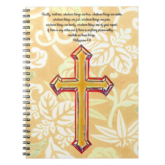 ヴィンテージスタイル信仰クロス聖書論文誌 ノートブック (正面)