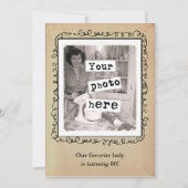 ヴィンテージスタイル写真テンプレートパーティーの発表 招待状 (正面)