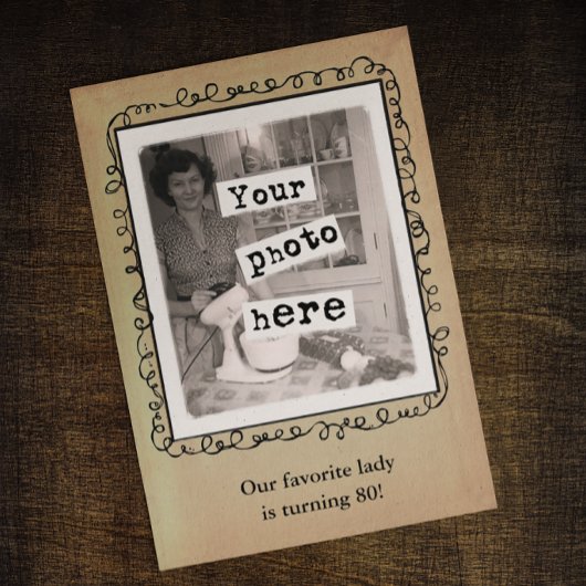 ヴィンテージスタイル写真テンプレートパーティーの発表 招待状