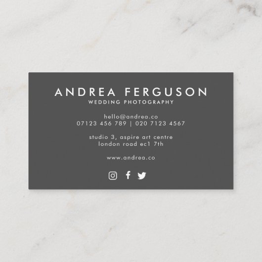 ヴィンテージスタイル写真家オーバーレイ名刺 名刺 (裏面)