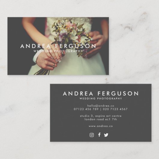 ヴィンテージスタイル写真家オーバーレイ名刺 名刺 (正面/裏面)