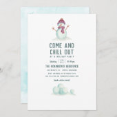 ヴィンテージスタイル冬のクリスマスパーティー 招待状 (正面/裏面)