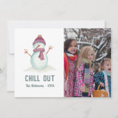 ヴィンテージスタイル冬のクリスマスファミリーの写真 シーズンカード (正面)