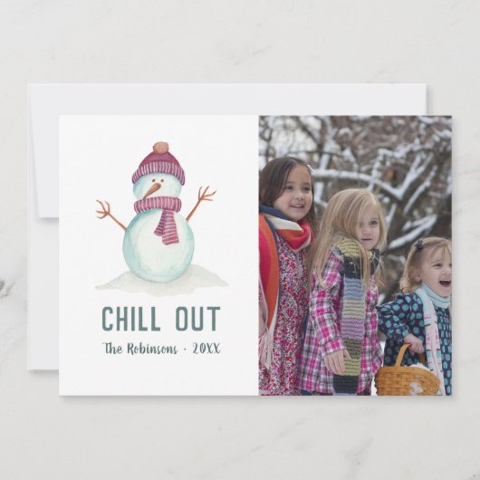 ヴィンテージスタイル冬のクリスマスファミリーの写真 シーズンカード (正面)
