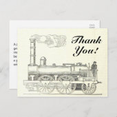 ヴィンテージスタイル列車機関車「ありがとう!」 ポストカード (正面/裏面)