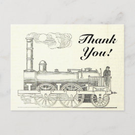 ヴィンテージスタイル列車機関車「ありがとう！」 ポストカード