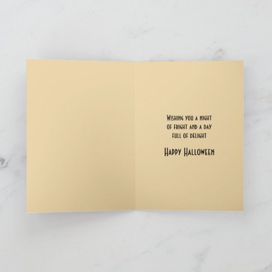 ヴィンテージスタイル刻印ハロウィーンかわいい幽霊 カード (内部)