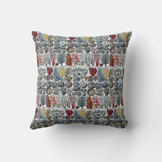 ヴィンテージスタイル化シーコラルラッピング紙スローP クッション (裏面)