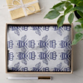 ヴィンテージスタイル化バンブルミツバチと王冠 – 青 薄葉紙 (ギフト)