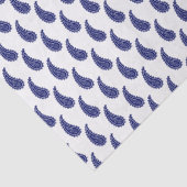 ヴィンテージスタイル化ブルーホワイトペイズリー 薄葉紙 (詳細)