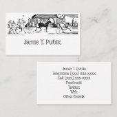 ヴィンテージスタイル化ポロマッチスケッチ#3ブラックNF 名刺 (正面/裏面)