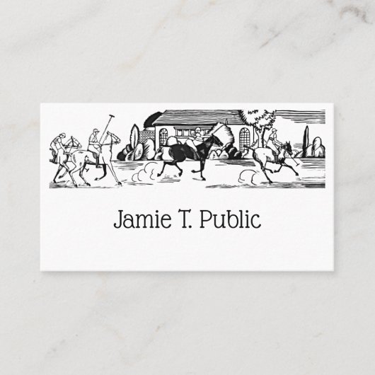 ヴィンテージスタイル化ポロマッチスケッチ#3ブラックNF 名刺 (正面)