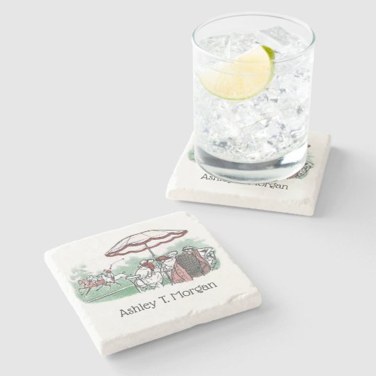 ヴィンテージスタイル化ポロマッチレディースウォッチングドロウイン ストーンコースター (横)