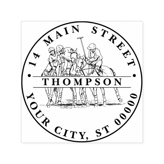 ヴィンテージスタイル化ポロ一致#1名住所 セルフインキングスタンプ (デザイン)