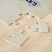 ヴィンテージスタイル化山デザートアイランドMNマップブルーT ジグソーパズル (側面)