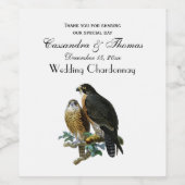 ヴィンテージスタイル化《鳥》ハヤブサオンブランチ ワインラベル (シングルラベル)