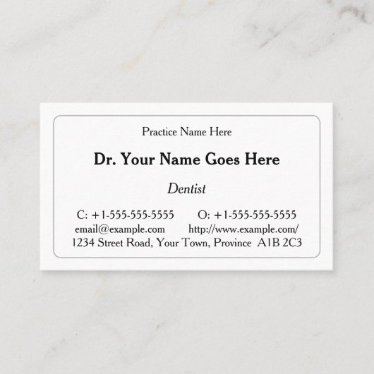 ヴィンテージスタイル医療プロフェッショナル 名刺 (正面)