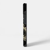 ヴィンテージスタイル単色花絵を描の花 iPhoneケース (左側面)