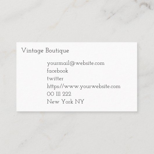 ヴィンテージスタイル名刺フレーエレガントム 名刺 (裏面)