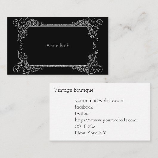 ヴィンテージスタイル名刺フレーエレガントム 名刺 (正面/裏面)
