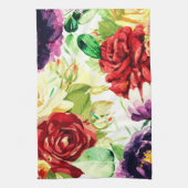 ヴィンテージスタイル大水彩花 キッチンタオル (縦)