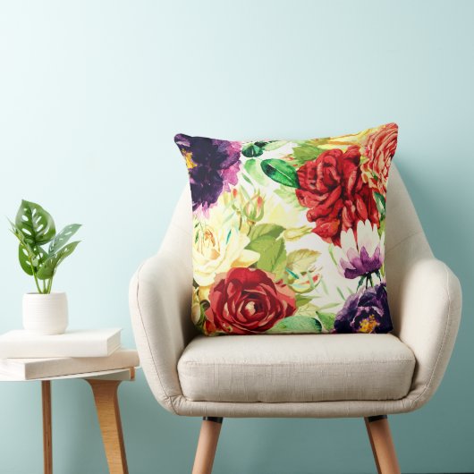 ヴィンテージスタイル大水彩花 クッション (椅子)