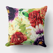 ヴィンテージスタイル大水彩花 クッション (正面)
