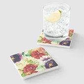ヴィンテージスタイル大水彩花 ストーンコースター (横)