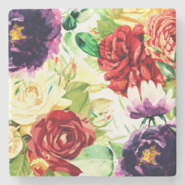 ヴィンテージスタイル大水彩花 ストーンコースター