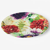 ヴィンテージスタイル大水彩花 ペーパープレート (アングル)