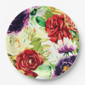 ヴィンテージスタイル大水彩花 ペーパープレート (正面)