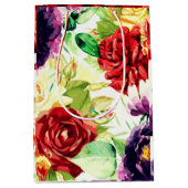 ヴィンテージスタイル大水彩花 ミディアムペーパーバッグ (正面)