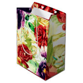 ヴィンテージスタイル大水彩花 ミディアムペーパーバッグ (裏面アングル)