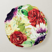 ヴィンテージスタイル大水彩花 ラウンドクッション (裏面)