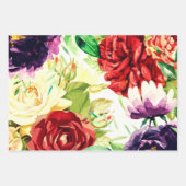 ヴィンテージスタイル大水彩花 ラッピングペーパーシート (正面)