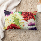 ヴィンテージスタイル大水彩花 ランバークッション (ブランケット)