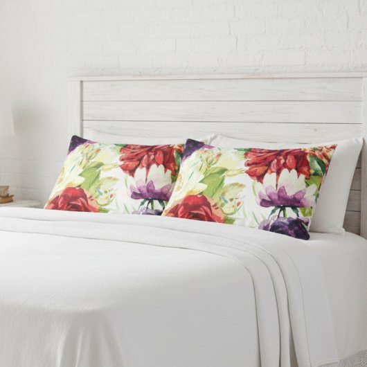 ヴィンテージスタイル大水彩花 枕カバー