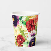 ヴィンテージスタイル大水彩花 紙コップ (正面)