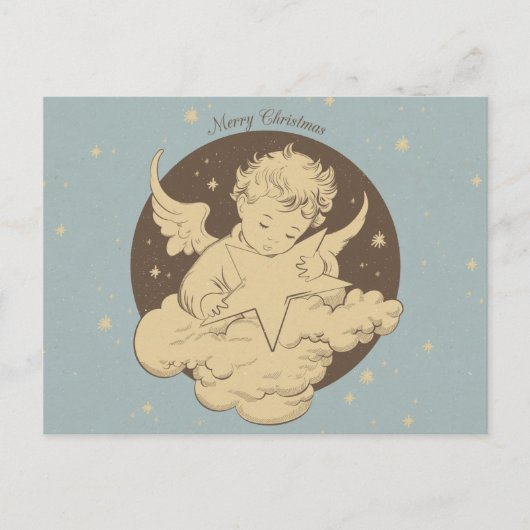 ヴィンテージスタイル天使 ポストカード (正面)