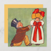 ヴィンテージスタイル婚約パーティ招待状発表 招待状 (正面/裏面)