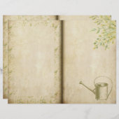 ヴィンテージスタイル庭師のジャーナル・ページ (正面/裏面)