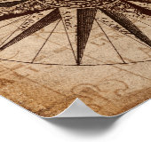 ヴィンテージスタイル引用文ポスターコンパスマップ ポスター (角)