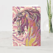 ヴィンテージスタイル強力な戦士の馬アートノートカード カード (正面)